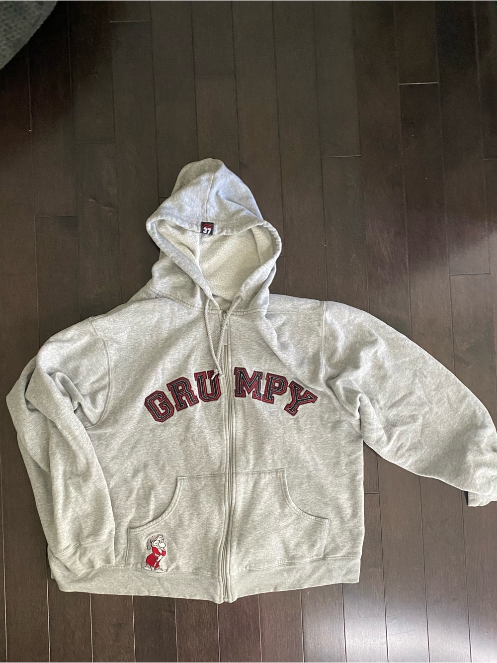 Authentic Disney store exclusive original grey grumpy hoodie